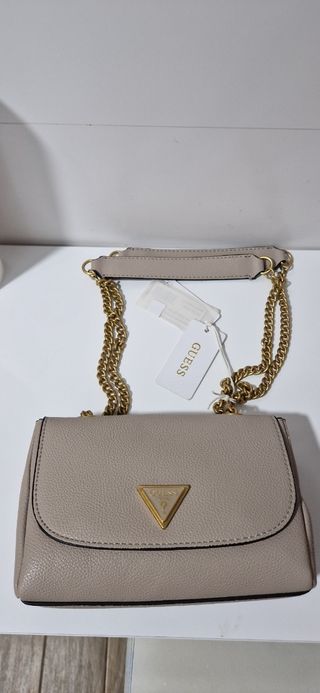 Precioso Bolso Guess Beige Cadena Dorada Nuevo a 