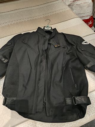Chaqueta de moto hombre negra