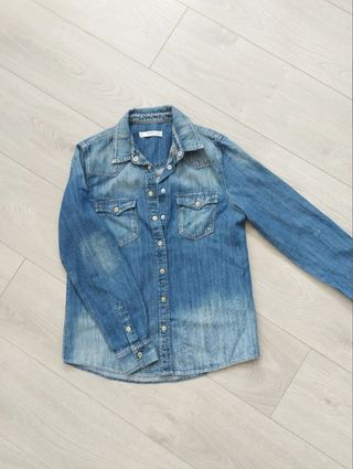 Mango Talla Xs - Camisa vaquera efecto desgastado 