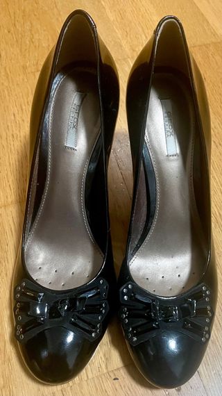Zapatos Geox Talla 39 Negros Brillantes