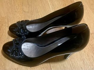 Zapatos Geox Talla 39 Negros Brillantes