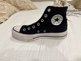 Converse Negras Plataforma sin cordones