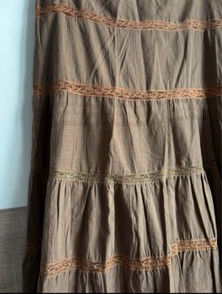 Falda larga boho marrón 