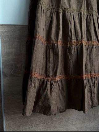 Falda larga boho marrón 