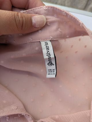 Blusa rosa oversized de plumeti talla L