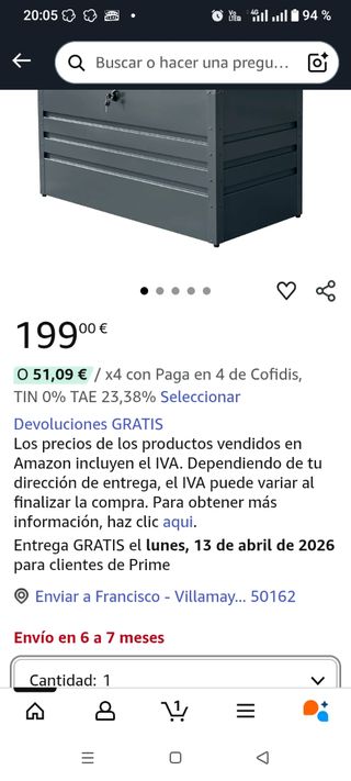 Baul metálico para jardín o taller
