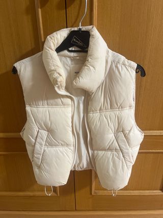 Chaleco mujer acolchado Pull&Bear blanco talla XS