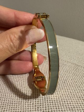 Bracciale rigido H oro e verde