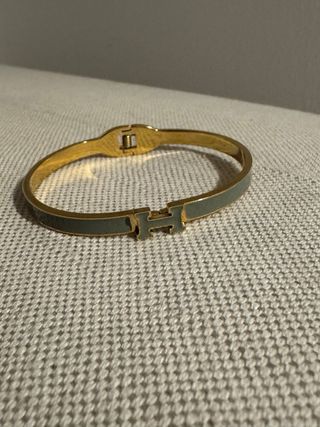 Bracciale rigido H oro e verde