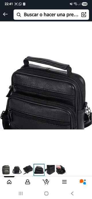 Bolso Piel Bandolera Hombre Cremallera