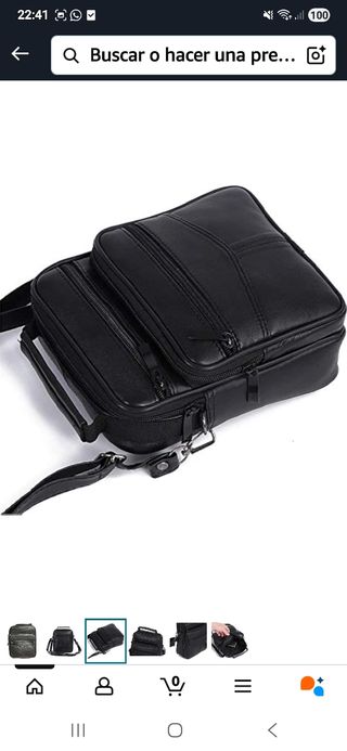 Bolso Piel Bandolera Hombre Cremallera