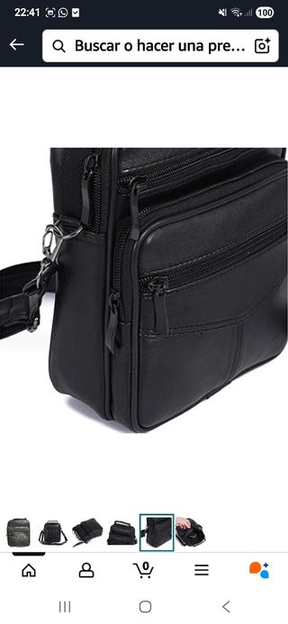 Bolso Piel Bandolera Hombre Cremallera