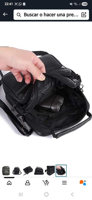 Bolso Piel Bandolera Hombre Cremallera