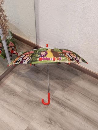 Paraguas infantil azul con estampado de gatos
