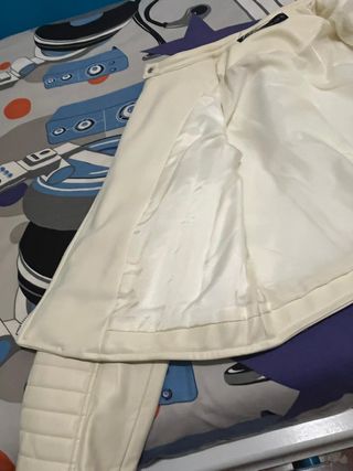 Cazadora Biker Zara Blanco Roto
