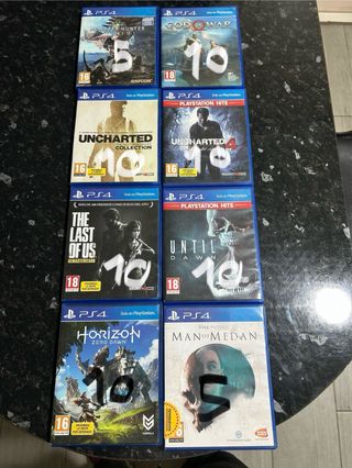 Lote 8 Juegos PS4: God of War, Uncharted, Horizon