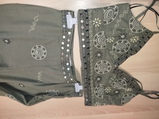 Conjunto Pull&Bear Top y Pantalón Verde militar