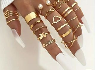 Conjunto 22 Anillos Dorados