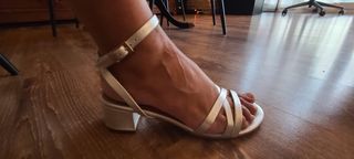 Sandalias tacón plateadas Talla 38