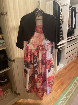 Vestido de fiesta rosa y rojo