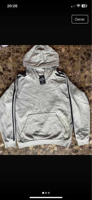 Sudadera Adidas Gris con Capucha