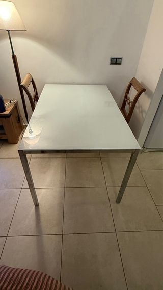 Mesa Comedor Cristal y Metal