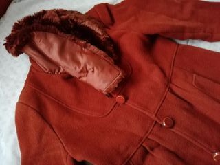 Abrigo LANA NARANJA cuello y PELO-Entallado JINYEZ