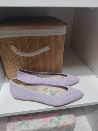 Manoletinas lila miss elastic talla 40