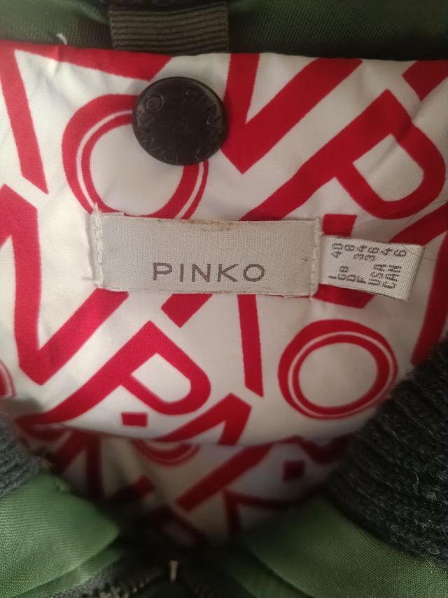 Piumino Pinko verde con cintura