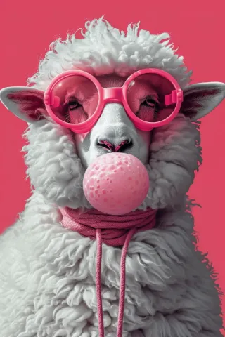 Oveja con chicle