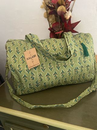 Bolsa de Viaje Kalami Estampada Verde