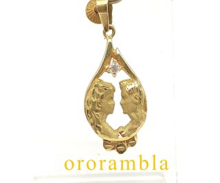 Colgante Oro 18k Pareja Enamorados 