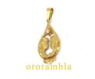 Colgante Oro 18k Pareja Enamorados 