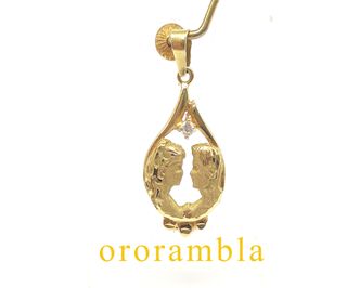 Colgante Oro 18k Pareja Enamorados 