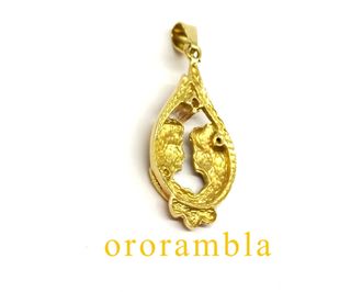Colgante Oro 18k Pareja Enamorados 
