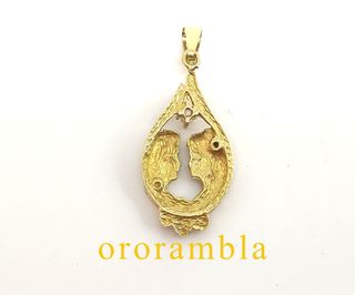 Colgante Oro 18k Pareja Enamorados 