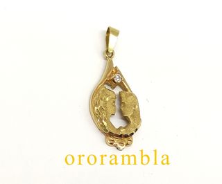Colgante Oro 18k Pareja Enamorados 