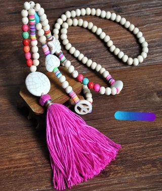 Collar largo bohemio multicolor