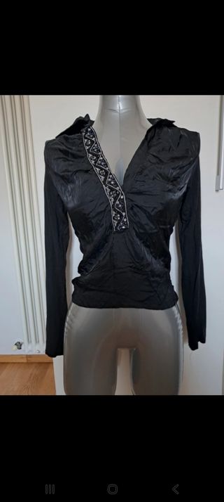 Camicia/maglia simil raso nera