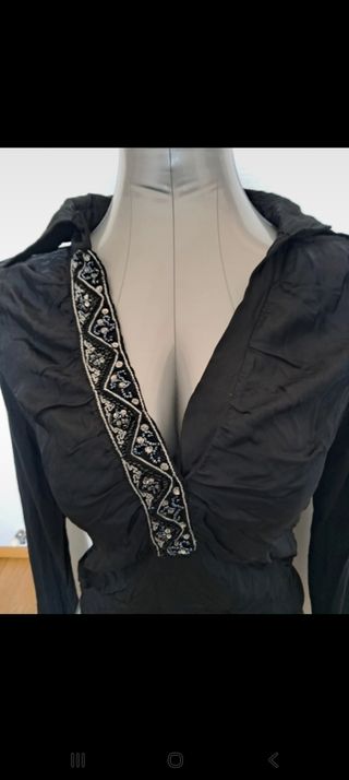 Camicia/maglia simil raso nera