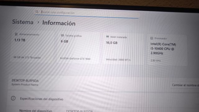 Pc Gaming I5 10400, 16 GB RAM, SSD+HDD, GTX 1660