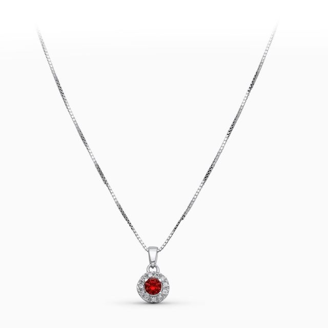 Collar oro blanco 18KT circonitas cadena veneciana