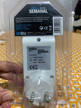 Enchufe Programador Semanal Digital Onlex
