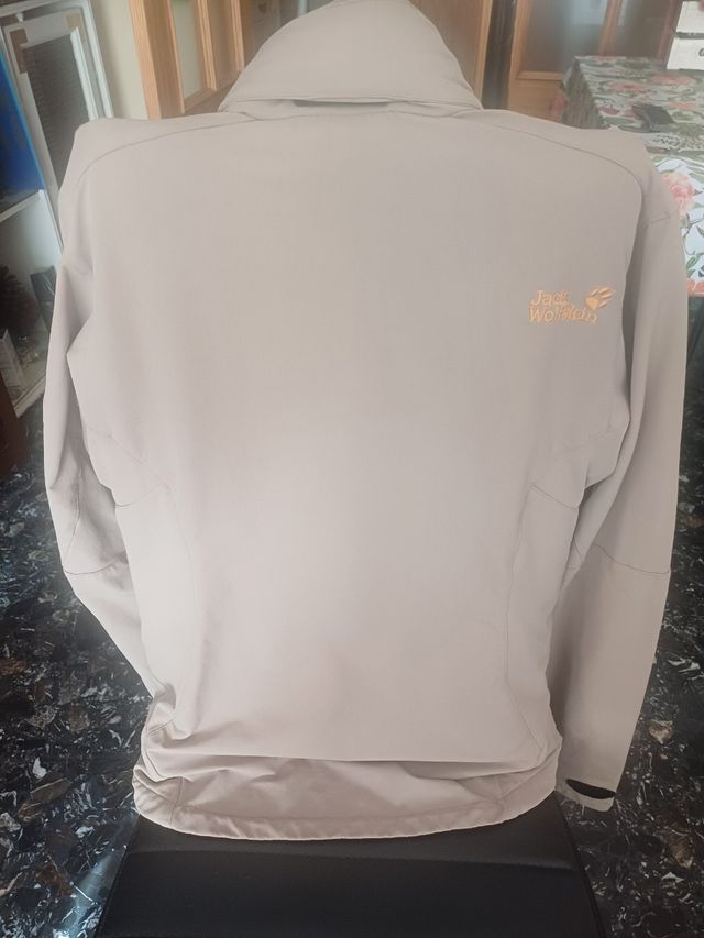 Cazadora Cortavientos Jack Wolfskin Mujer Beige