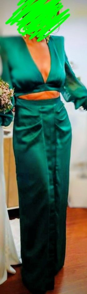 Vestido largo verde boda