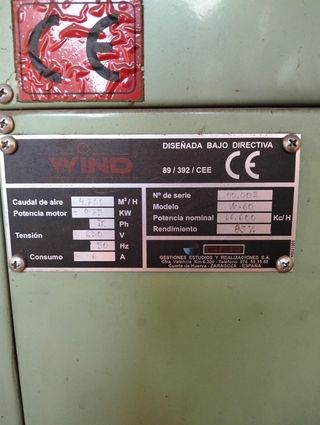 Generador de aire caliente.
Calefacción industrial