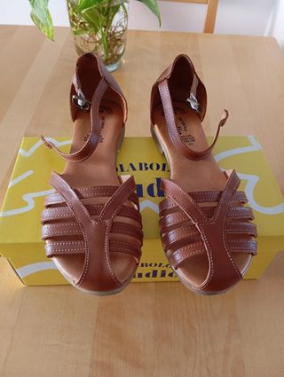 Sandalias de cuero Diabolo marrones