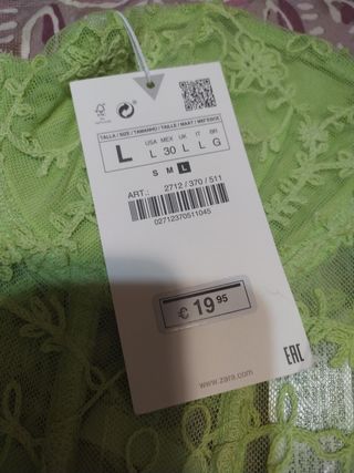 Top Corsé Encaje Verde Talla L y talla M. 