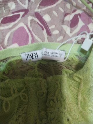 Top Corsé Encaje Verde Talla L y talla M. 