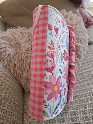 Funda libro flores multicolor